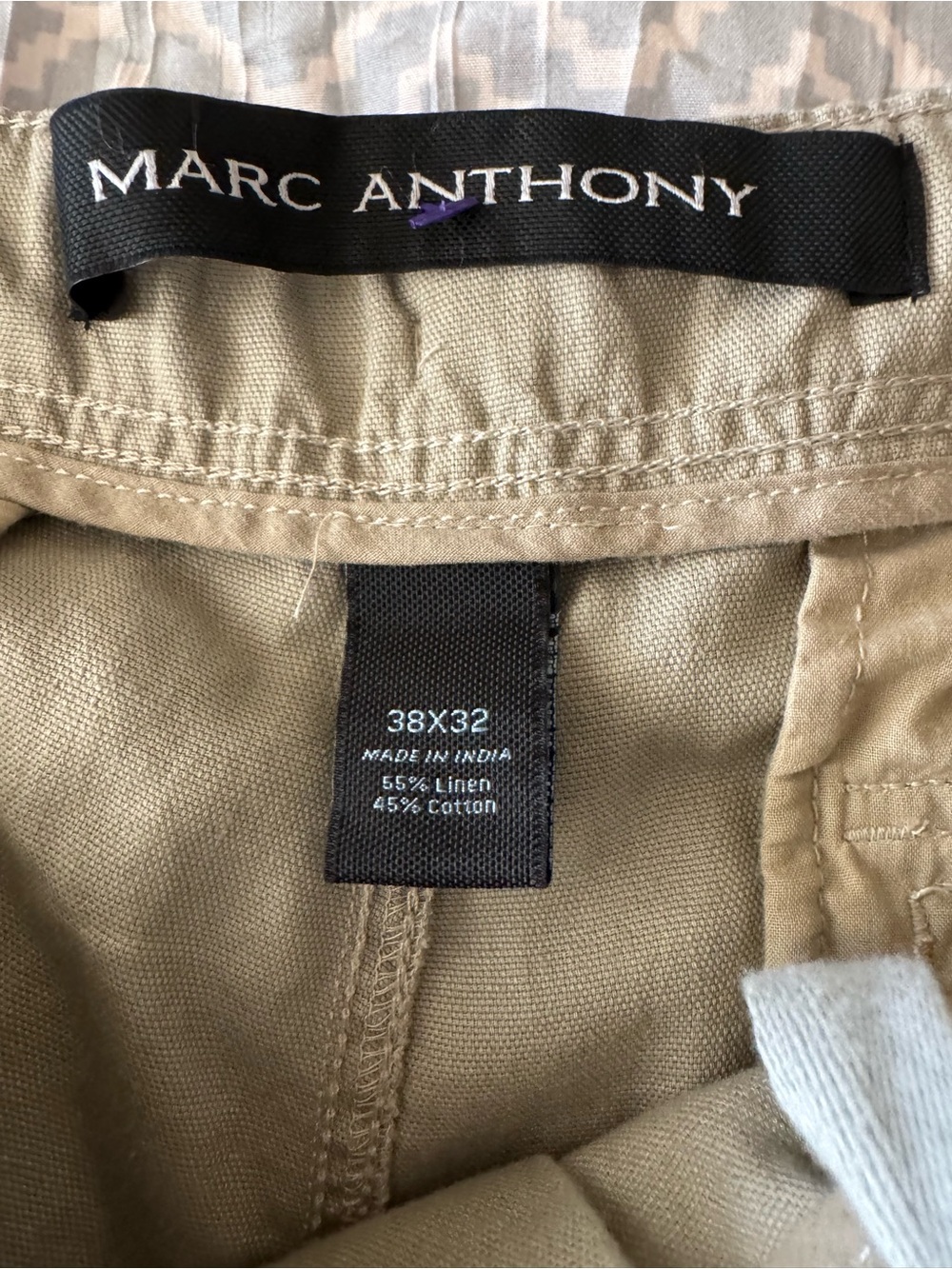 "Marc Anthony Men's Beige Linen/Cotton Blend
Drawstring Pants, Size 38x32" (EUC) - Picture 11 of 12
